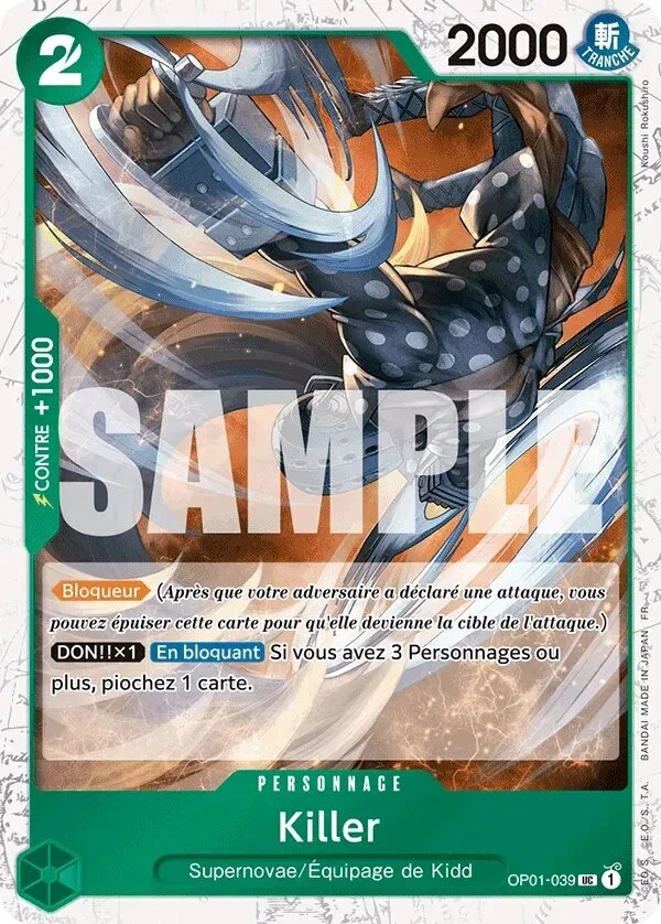 Carte One Piece française Killer OP01-039 UC