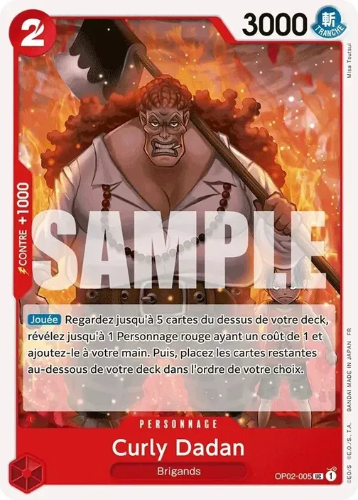 Carte One Piece française OP02-005 Curly Dadan