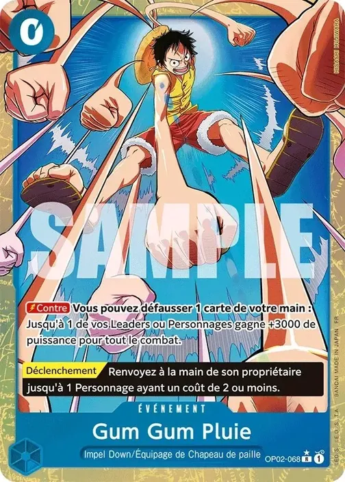 Carte One Piece française OP02-068 Gum Gum Pluie (version 2)