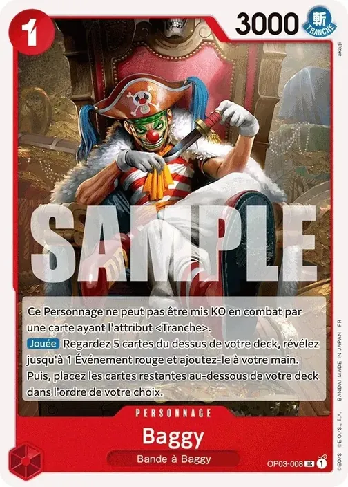 Carte One Piece française OP03-008 Baggy