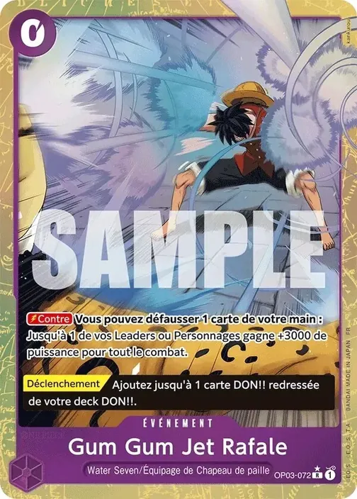 Carte One Piece française OP03-072 Gum Gum Jet Rafale (version 2)