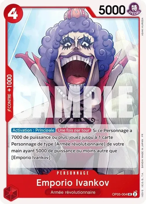 Carte One Piece française OP05-004 Emporio Ivankov