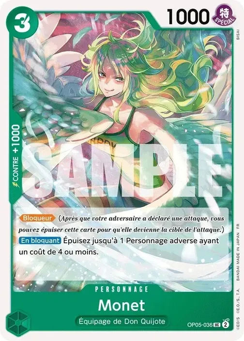Carte One Piece française OP05-036 Monet