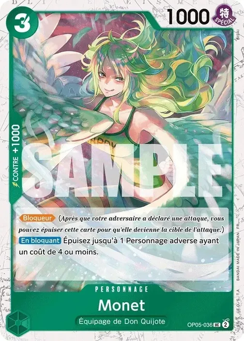 Carte One Piece française OP05-036 Monet (version 2)