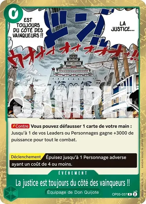 Carte One Piece française OP05-037 La justice est toujours du côté des vainqueurs !!