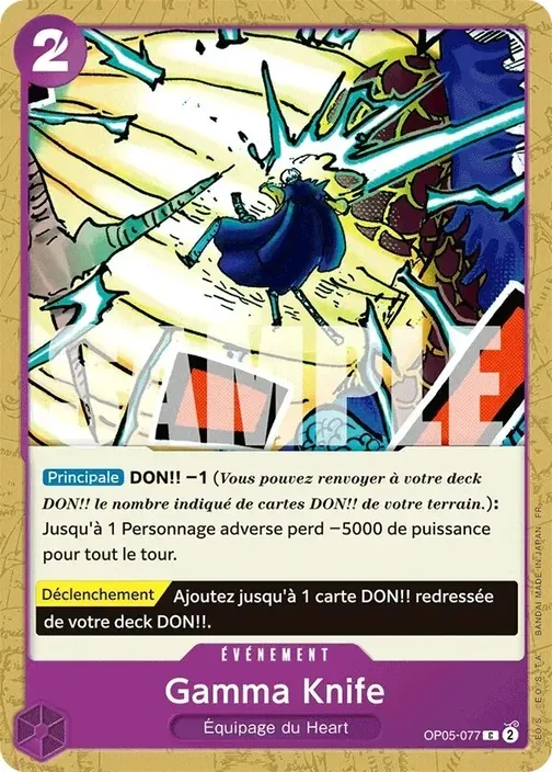 Carte One Piece française OP05-077 Gamma Knife