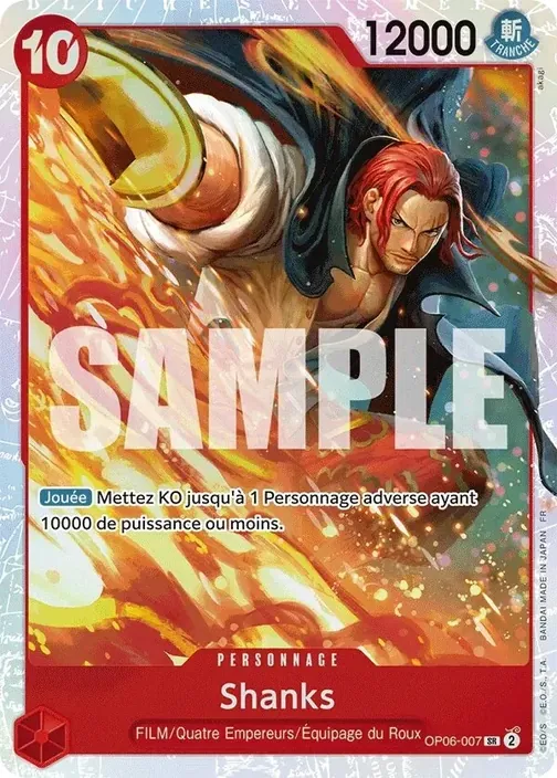Carte One Piece française OP06-007 Shanks
