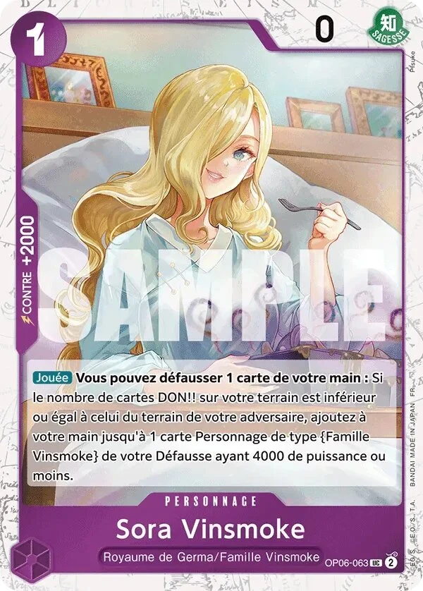 Carte One Piece française Sora Vinsmoke OP06-063 UC