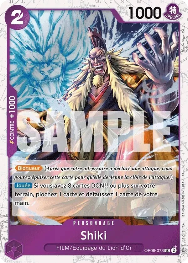 Carte One Piece française Shiki OP06-073 UC