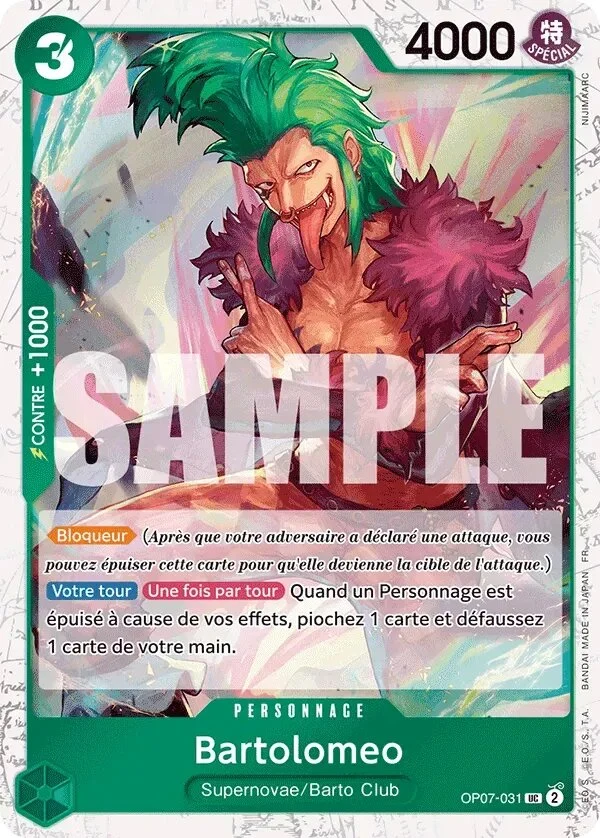 Carte One Piece française Bartolomeo OP07-031 UC