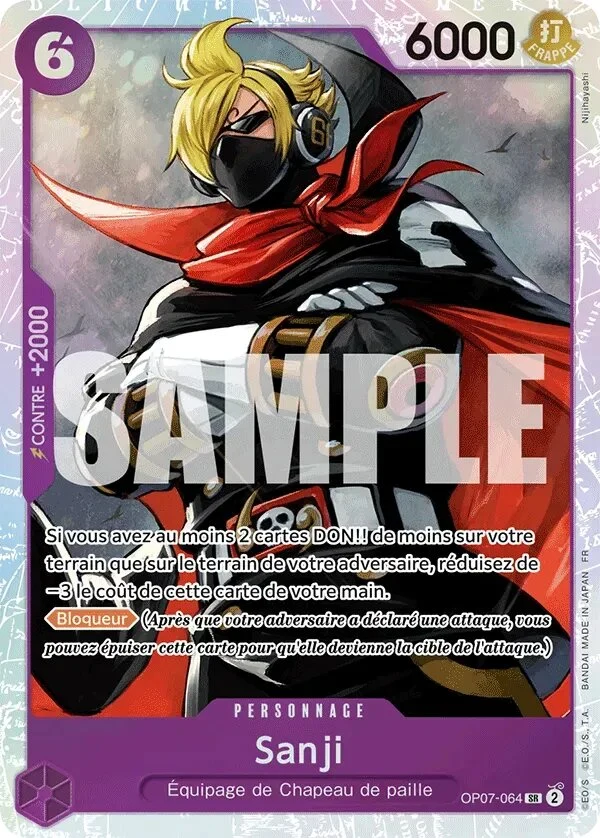 Carte One Piece française Sanji OP07-064 SR