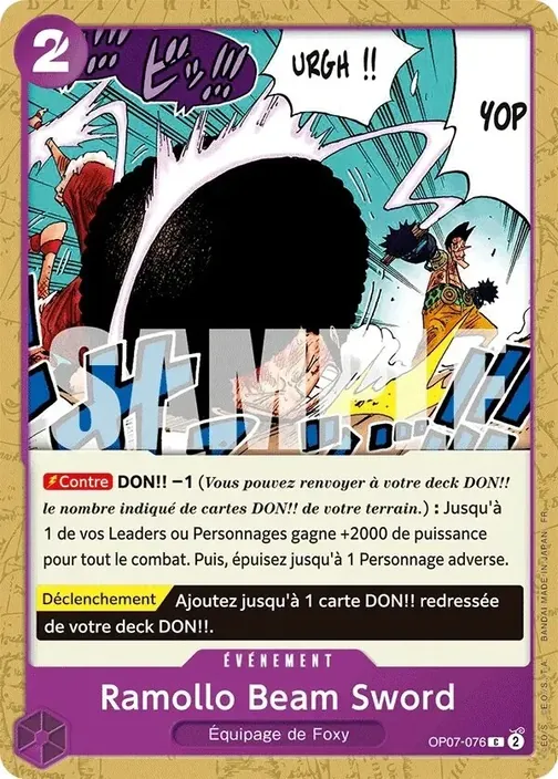 Carte One Piece française OP07-076 Ramollo Beam Sword