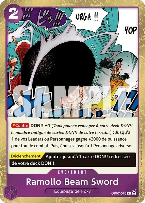 Carte One Piece française OP07-076 Ramollo Beam Sword (version 2)