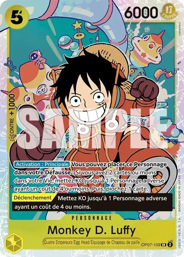 Carte One Piece française Monkey D. Luffy OP07-109 SR