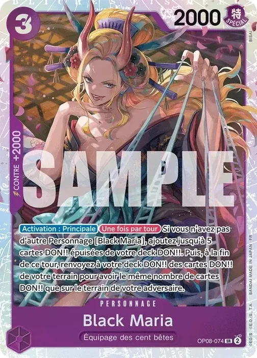 Carte One Piece française OP08-074 Black Maria