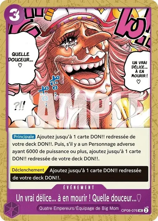 Carte One Piece française OP08-076 Un vrai délice... à en mourir ! Quelle douceur...♡