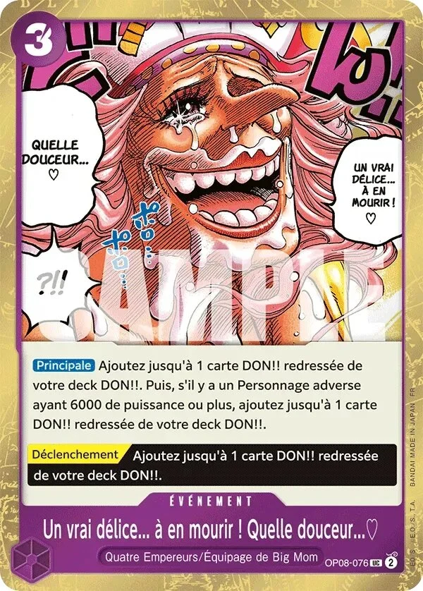 Carte One Piece française Un vrai délice... à en mourir ! Quelle douceur...♡ OP08-076 UC