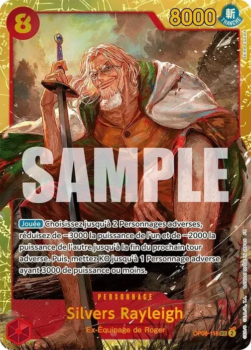Carte One Piece française OP08-118 Silvers Rayleigh