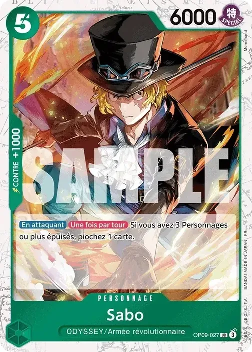 Carte One Piece française OP09-027 Sabo (version 2)
