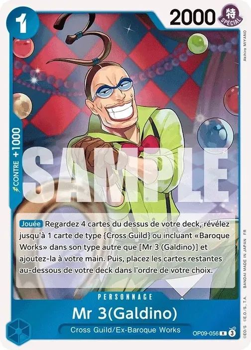 Carte One Piece française OP09-056 Mr 3(Galdino)