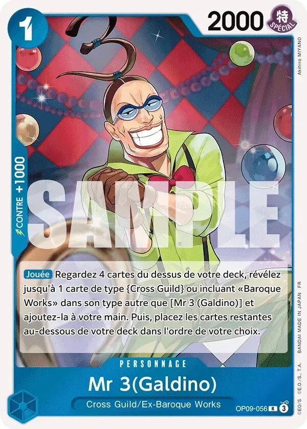 Carte One Piece française Mr 3(Galdino) OP09-056 R