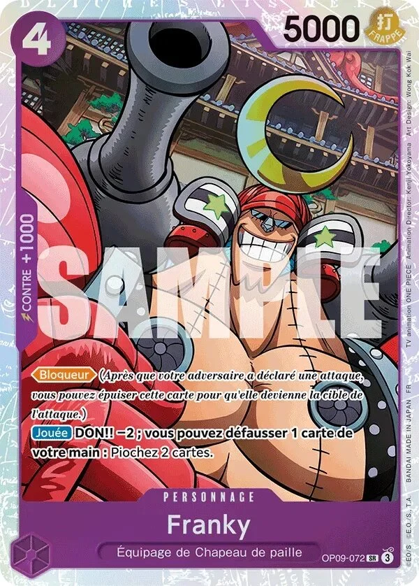 Carte One Piece française Franky OP09-072 SR