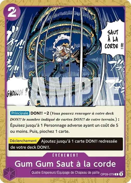 Carte One Piece française OP09-079 Gum Gum Saut à la corde