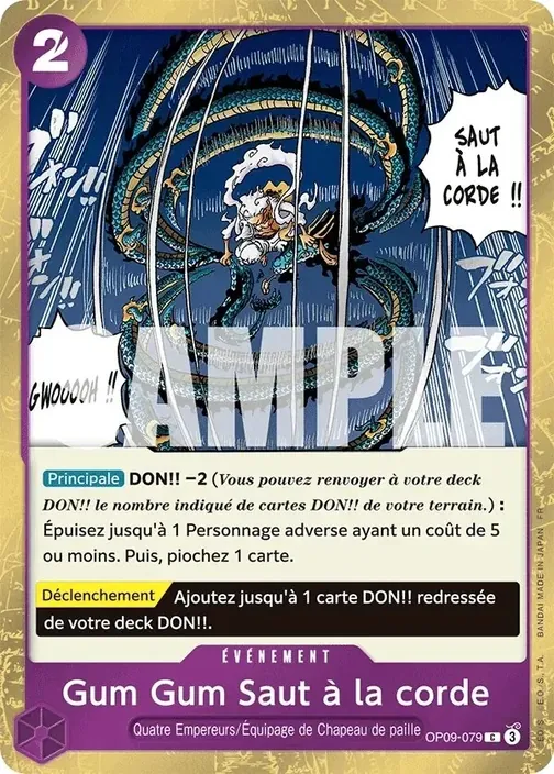 Carte One Piece française OP09-079 Gum Gum Saut à la corde (version 2)