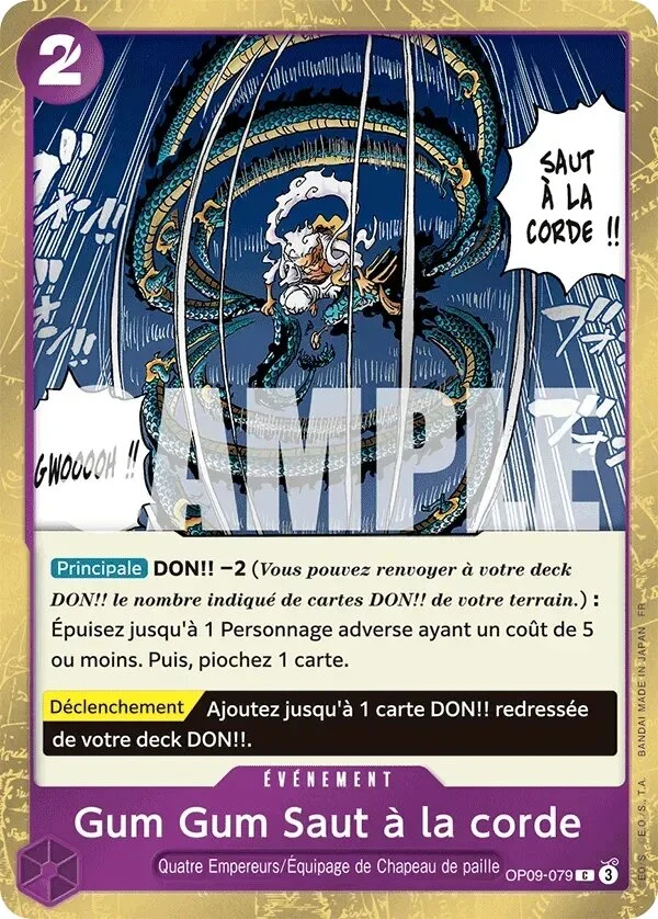 Carte One Piece française Gum Gum Saut à la corde OP09-079 C