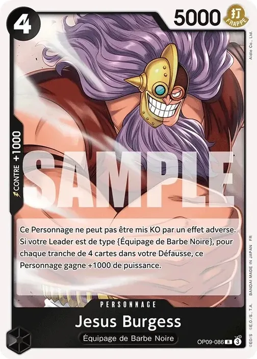 Carte One Piece française OP09-086 Jesus Burgess