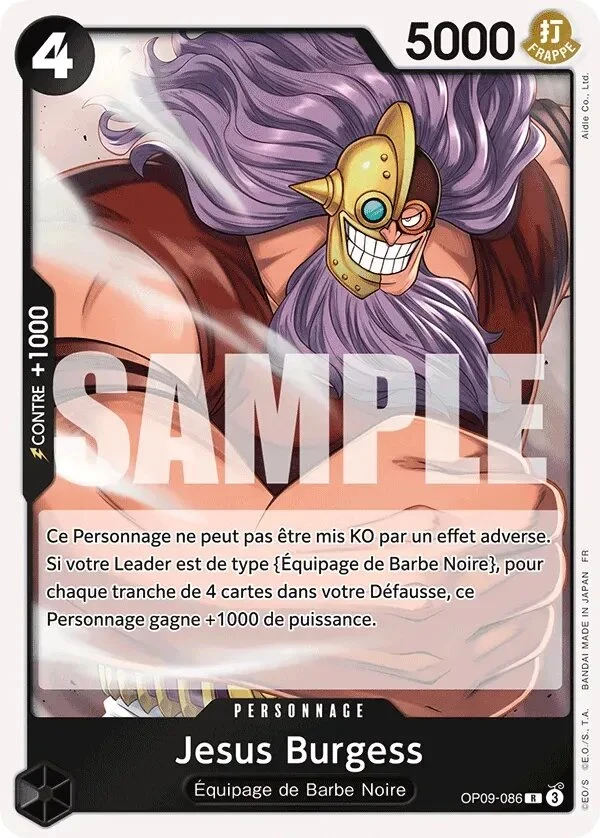 Carte One Piece française Jesus Burgess OP09-086 R