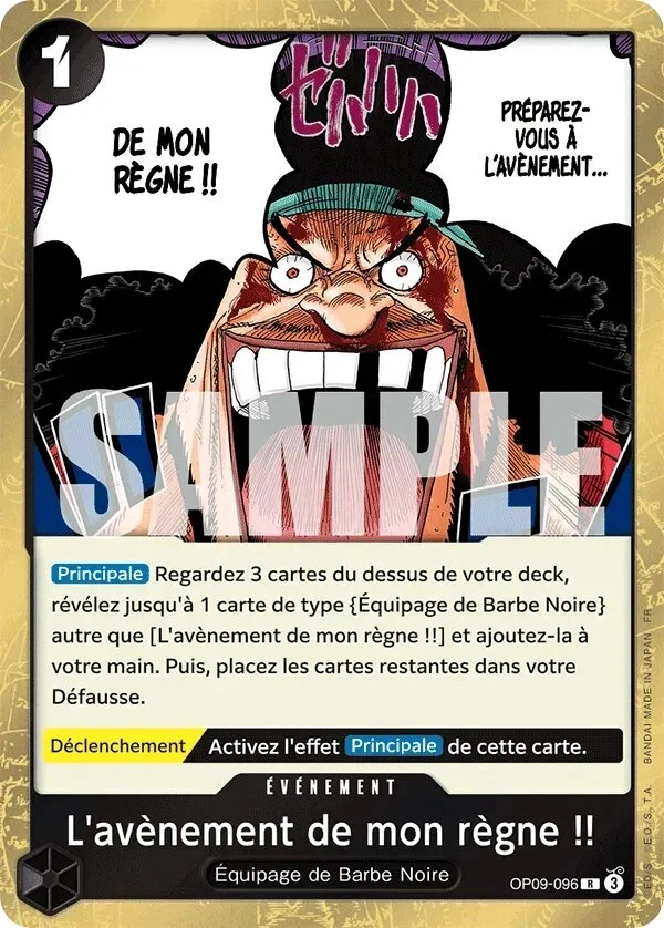 Carte One Piece française L'avènement de mon règne !! OP09-096 R