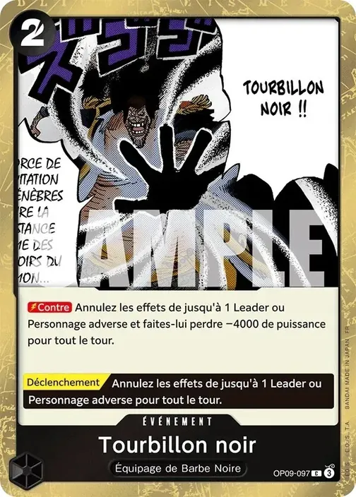Carte One Piece française OP09-097 Tourbillon noir (version 2)