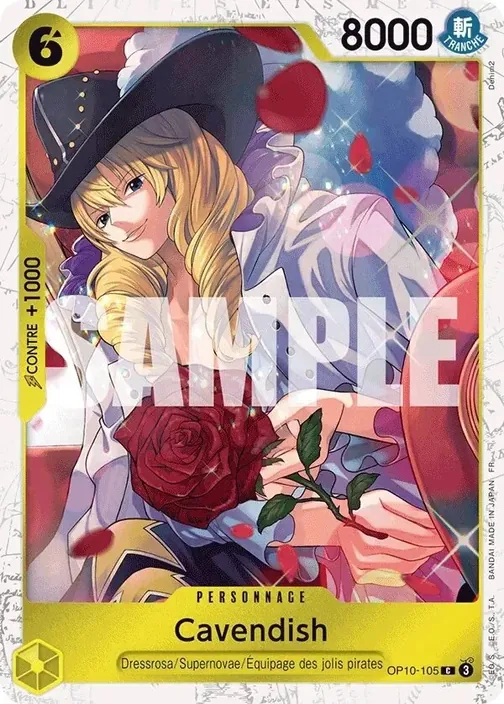Carte One Piece française OP10-105 Cavendish (version 2)
