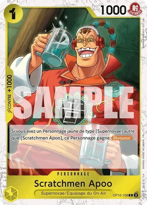 Carte One Piece française OP10-108 Scratchmen Apoo (version 2)