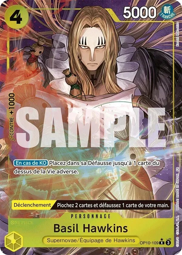 Carte One Piece française Basil Hawkins OP10-109 R