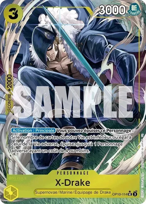 Carte One Piece française OP10-114 X-Drake (version 3)