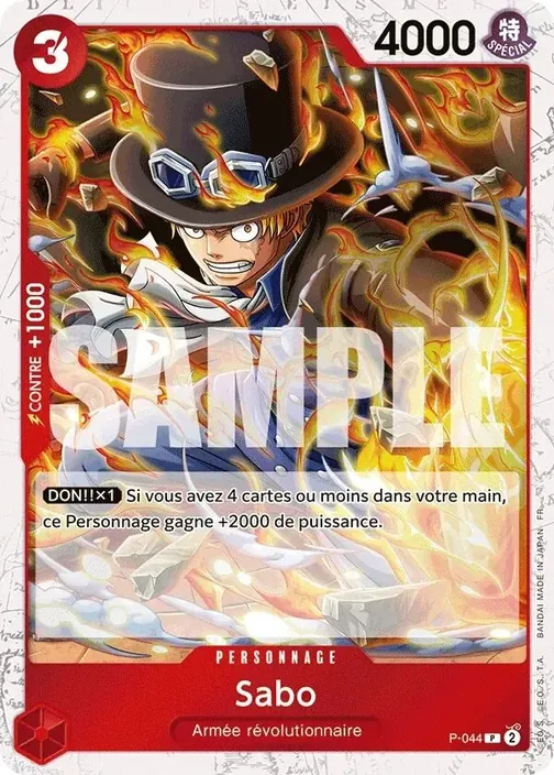 Carte One Piece française P-044 Sabo (version 2)
