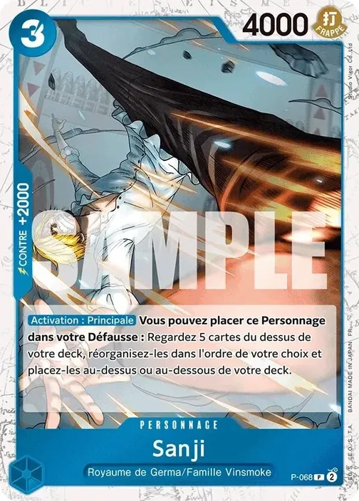 Carte One Piece française P-068 Sanji (version 2)