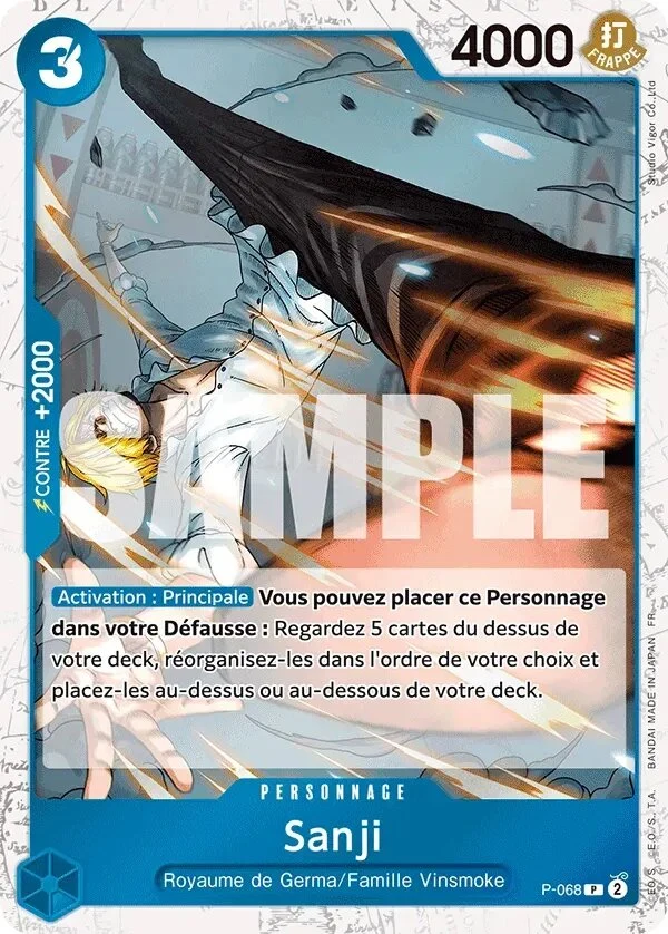 Carte One Piece française Sanji P-068 P