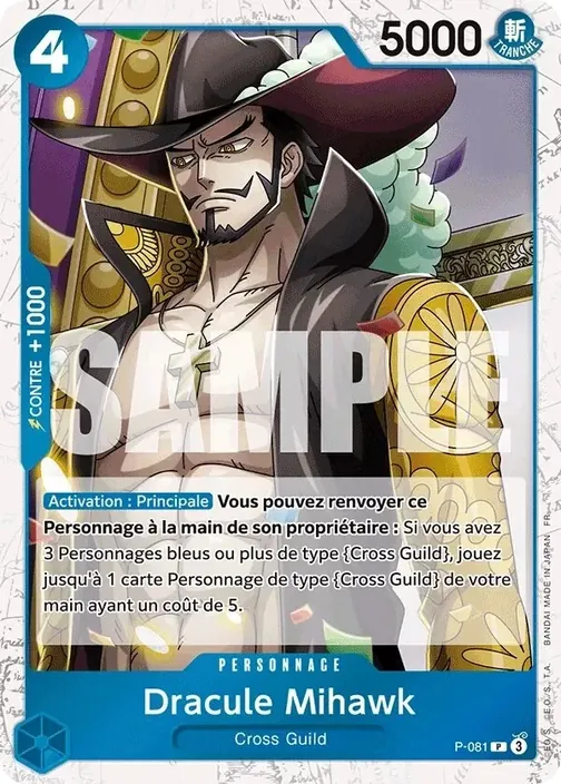 Carte One Piece française P-081 Dracule Mihawk (version 2)