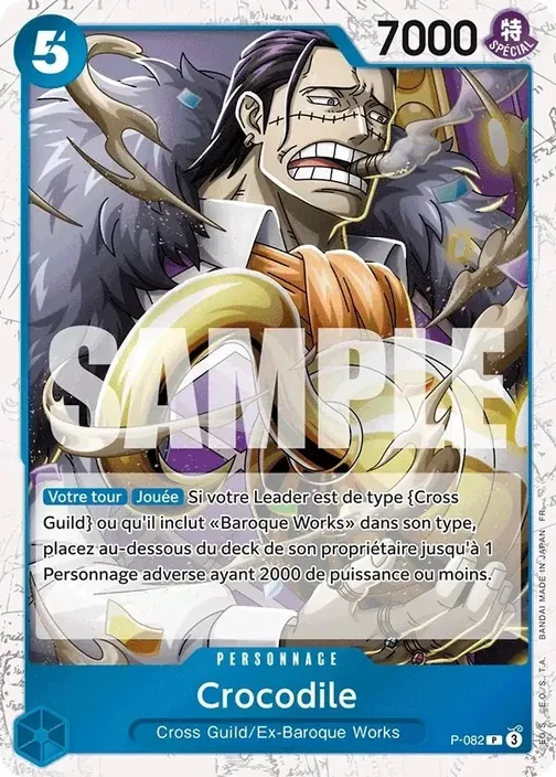 Carte One Piece française P-082 Crocodile (version 2)
