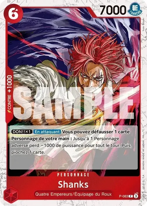 Carte One Piece française P-083 Shanks (version 2)