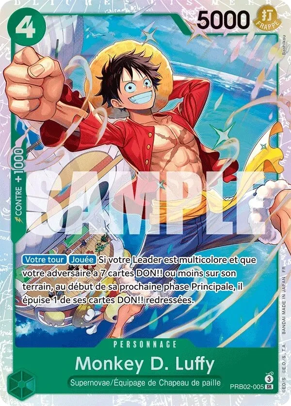 Carte One Piece française Monkey D. Luffy PRB02-005 SR