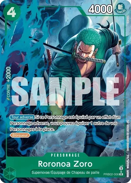 Carte One Piece française PRB02-006 Roronoa Zoro (version 2)