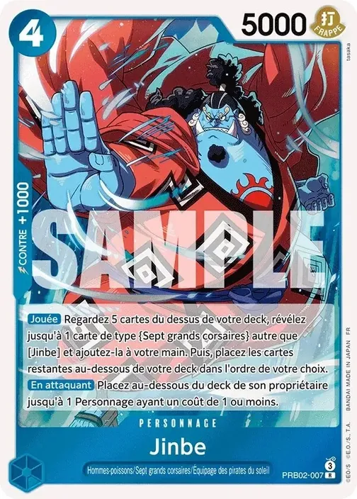 Carte One Piece française PRB02-007 Jinbe