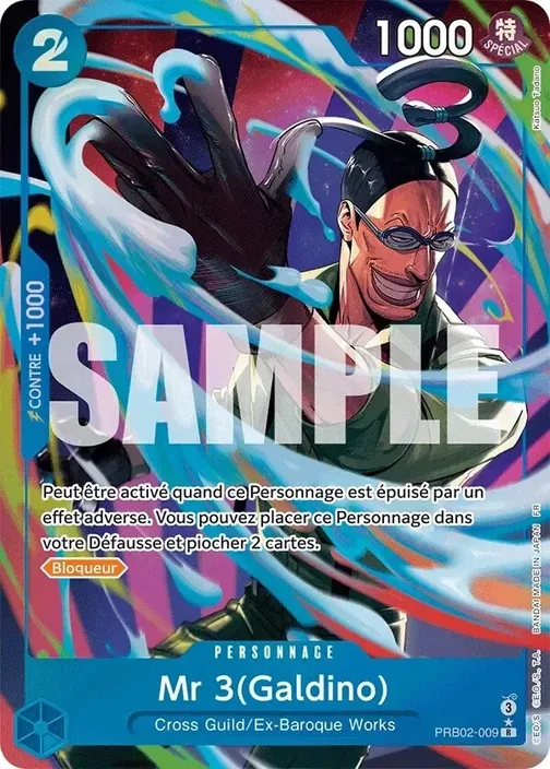 Carte One Piece française PRB02-009 Mr 3(Galdino) (version 2)