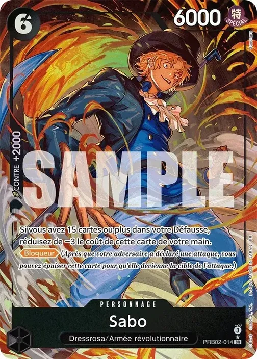 Carte One Piece française PRB02-014 Sabo (version 2)