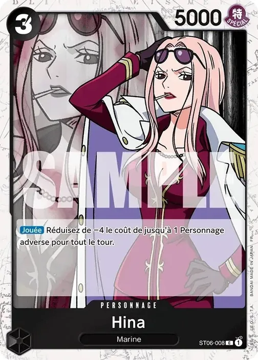 Carte One Piece française ST06-008 Hina (version 2)