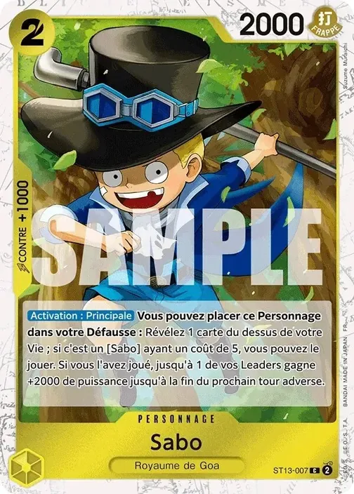 Carte One Piece française ST13-007 Sabo (version 2)
